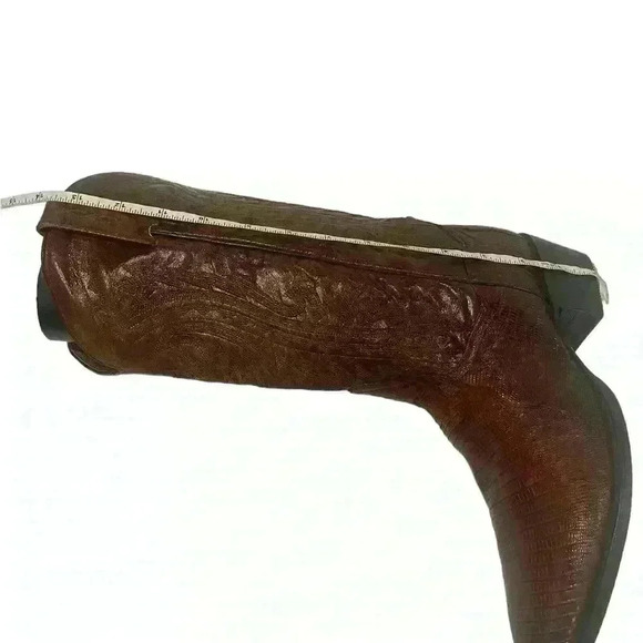 Dan Post Mens Brown Antique Tan Têju Lizard Skin Raleigh Cowboy Boots 8.5 D - Picture 6 of 16